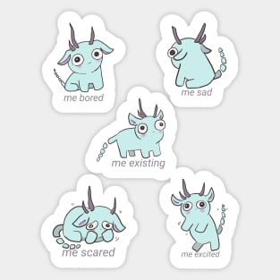 Funny creature with emotions stickers pack Sticker